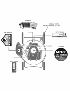 Label_Map_11A-50Jc Diagram and Parts List for 2010 MTD Lawn Mower