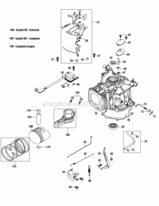 1P65Bu_Crankcase Diagram and Parts List for 11A-A1JT706 2013 MTD Lawn Mower