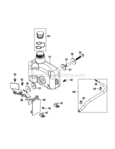 1P65Bu_Fuel_Tank Diagram and Parts List for 11A-A1JT706 2013 MTD Lawn Mower