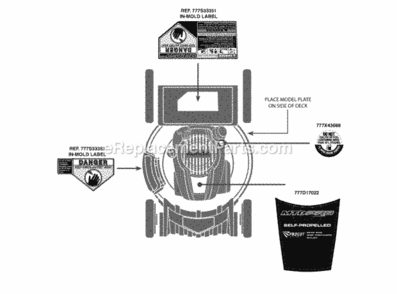 Label_Map_12Akd37K095 Diagram and Parts List for 2012 MTD Lawn Mower