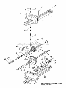 Transaxle_Assembly Diagram and Parts List for 1996 MTD Lawn Tractor