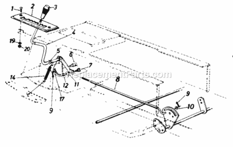 Speed_Control_Rod Diagram and Parts List for 1996 MTD Lawn Tractor