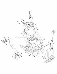 Dash_And_Fuel_Tank Diagram and Parts List for M12538 2012 MTD Lawn Tractor
