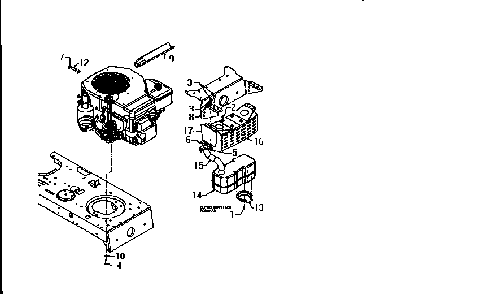 Muffler assembly Diagram and Parts List for  MTD Lawn Tractor