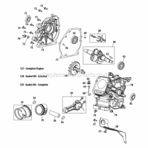 Part Location Diagram of 951-05031 MTD Shortblock Assembl