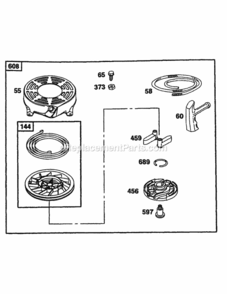 Bands_Engine_Rewind_Assy Diagram and Parts List for 52B-370-195 MTD Lawn Mower