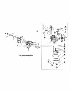 Page B Diagram and Parts List for 2012 MTD Log Splitter