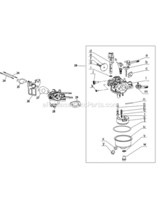 Page B Diagram and Parts List for 2011 MTD Log Splitter