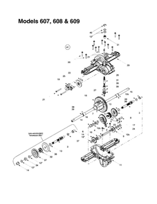 Transmission Assembly Complete Diagram and Parts List for  MTD Lawn Tractor