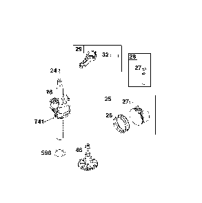 Crankshaft Diagram and Parts List for  MTD Lawn Mower