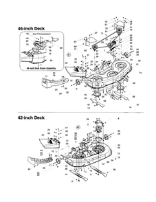Cutting Decks 1 Diagram and Parts List for  MTD Lawn Tractor