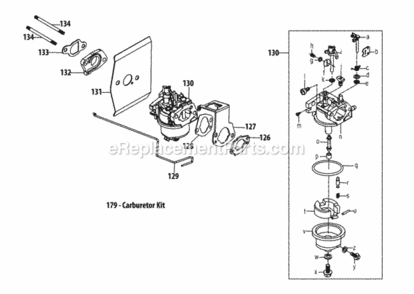 Part Location Diagram of 951-14423 MTD Carburetor Assembl