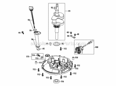 Part Location Diagram of 951-14417 MTD Crankshaft Assembly