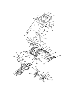 Handle/Shift Rod Diagram and Parts List for  MTD Tiller
