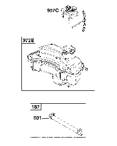 Fuel supply Diagram and Parts List for  MTD Lawn Mower