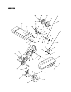 Inner And Outer Tine/Shield/V-Belt Diagram and Parts List for  MTD Tiller
