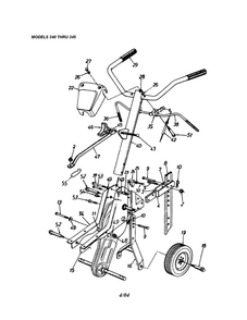 Handle/Cover-Handle/Frame 1 Diagram and Parts List for  MTD Tiller