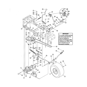 Transmission Diagram and Parts List for  MTD Lawn Tractor