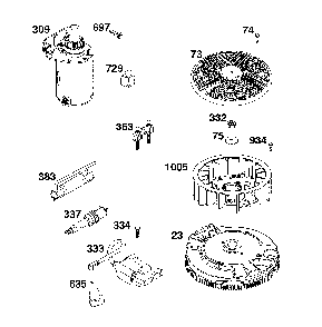 Flywheel/ignition/starter Diagram and Parts List for  MTD Lawn Mower
