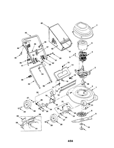 Mower Housing/Handle/Hood/Bag Diagram and Parts List for  MTD Lawn Mower
