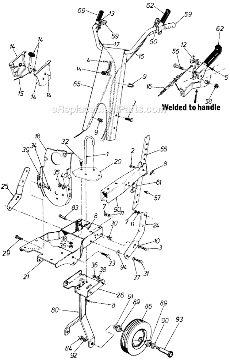Page A Diagram and Parts List for 1989 MTD
