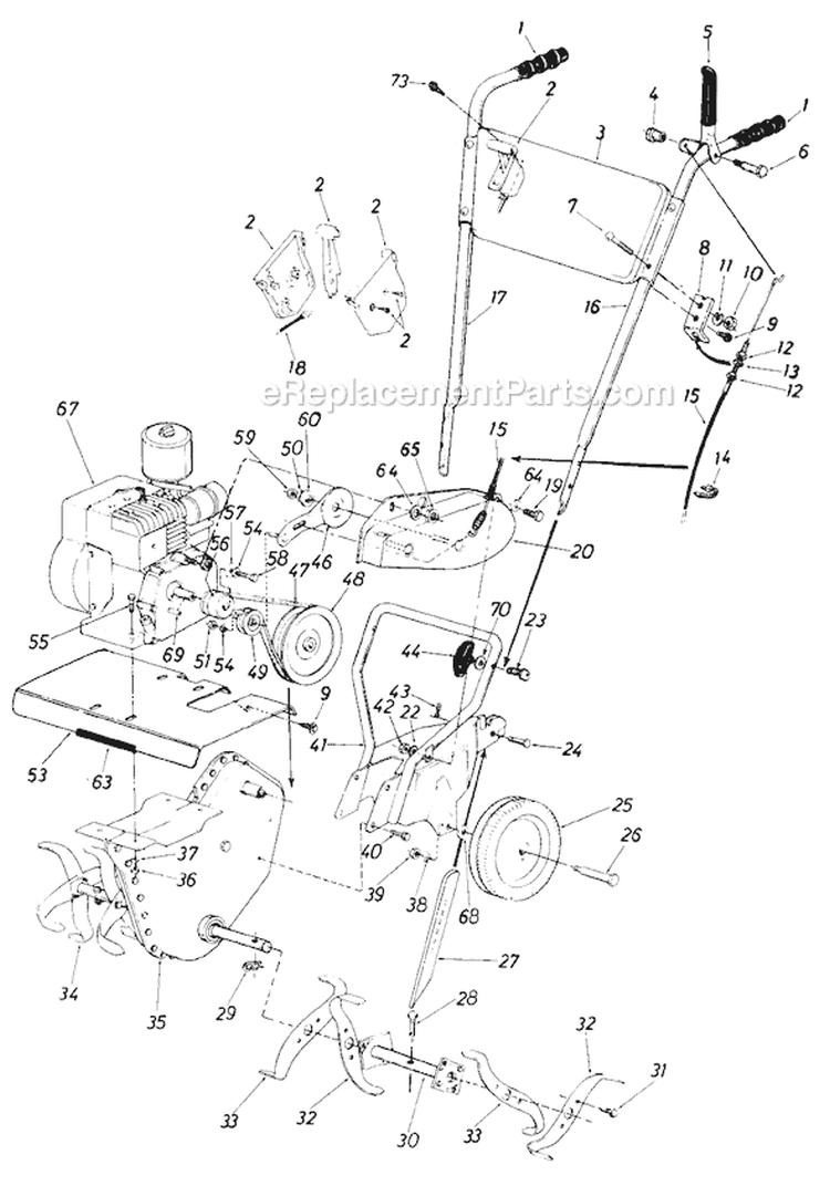 Page B Diagram and Parts List for 1988 MTD