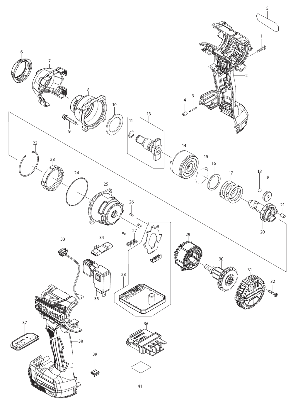 Fig-0 Diagram and Parts List for  Makita Wrench