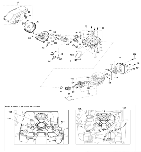 Diagram 2 Diagram and Parts List for  Makita Chainsaw