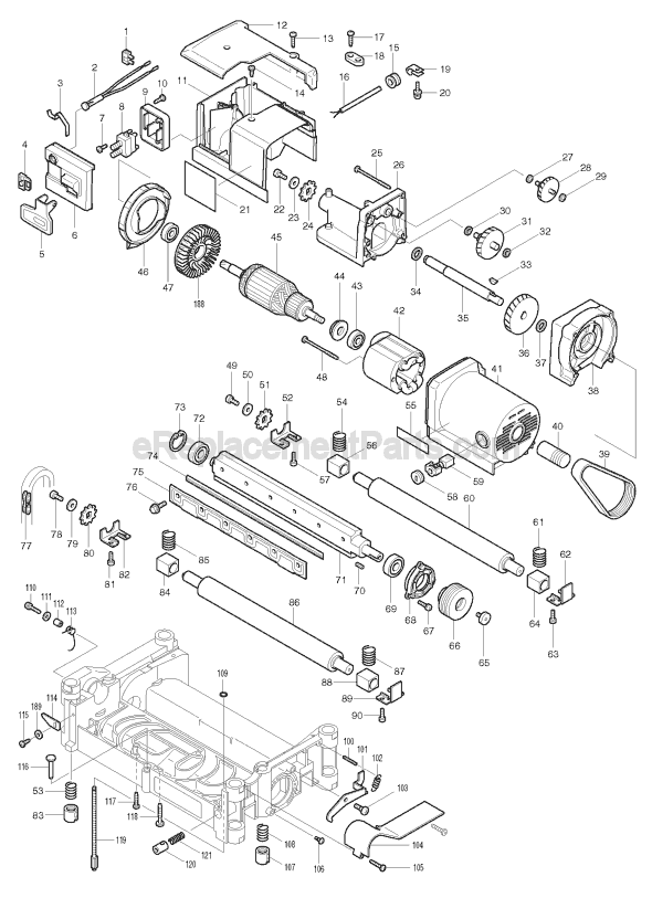 Page A Diagram and Parts List for  Makita