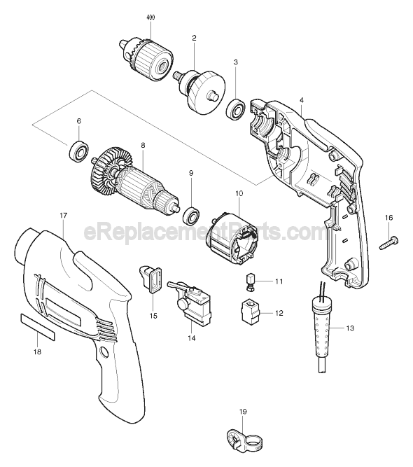 Page A Diagram and Parts List for  Makita
