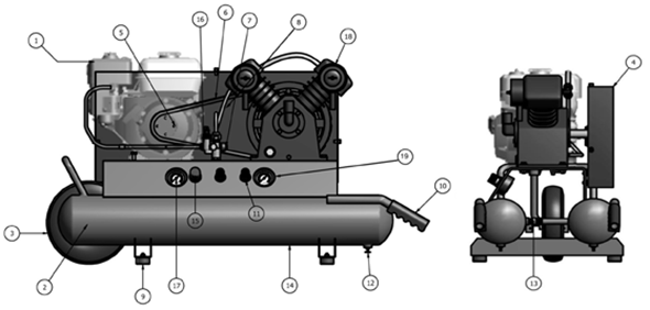 Diagram 1 Diagram and Parts List for  Makita Compressor