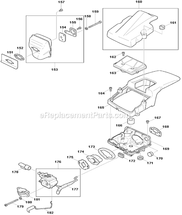 Page G Diagram and Parts List for  Makita Chainsaw