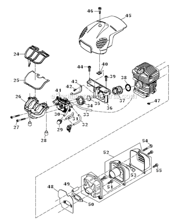 Page B Diagram and Parts List for  Makita Chainsaw