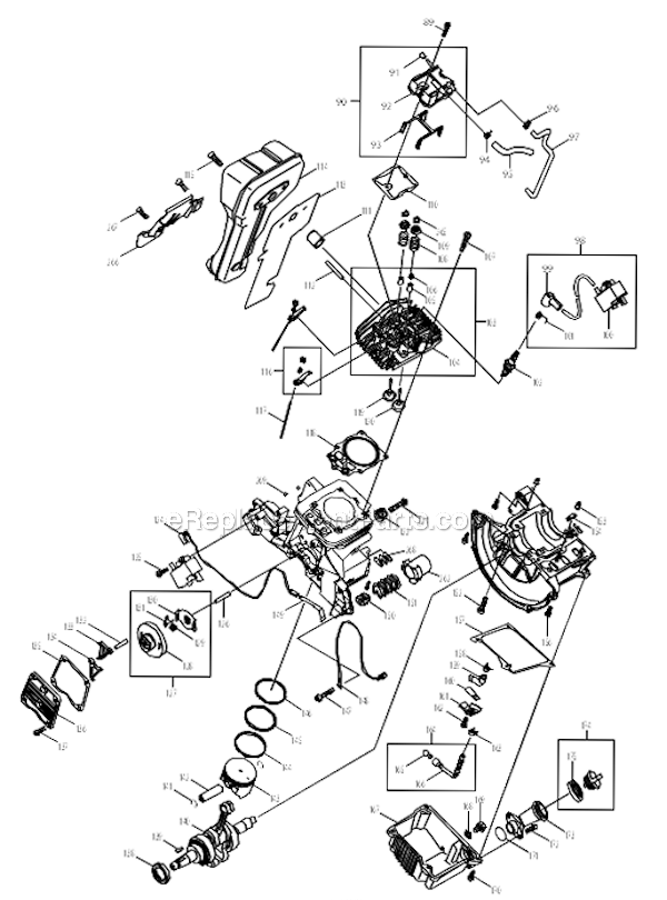 Page C Diagram and Parts List for  Makita Chop Saw