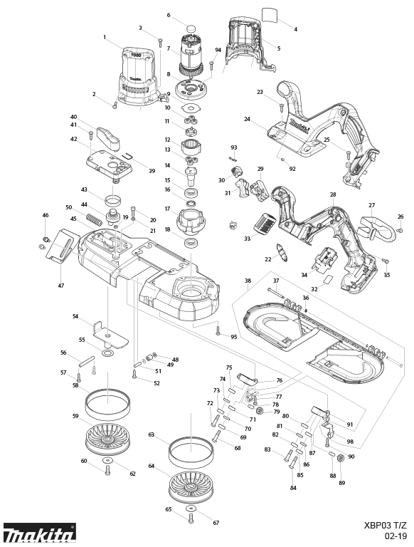 Diagram Diagram and Parts List for  Makita Band Saw
