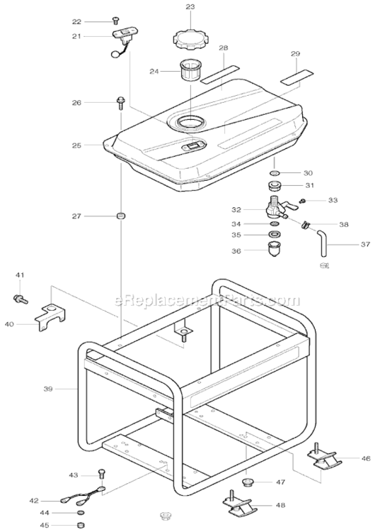 Page B Diagram and Parts List for  Makita Generator