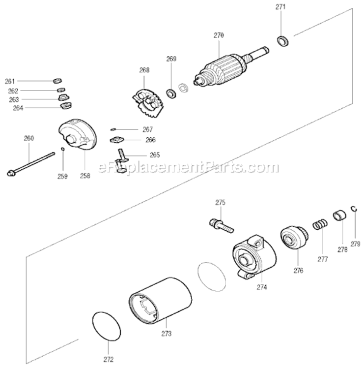 Page F Diagram and Parts List for  Makita Generator