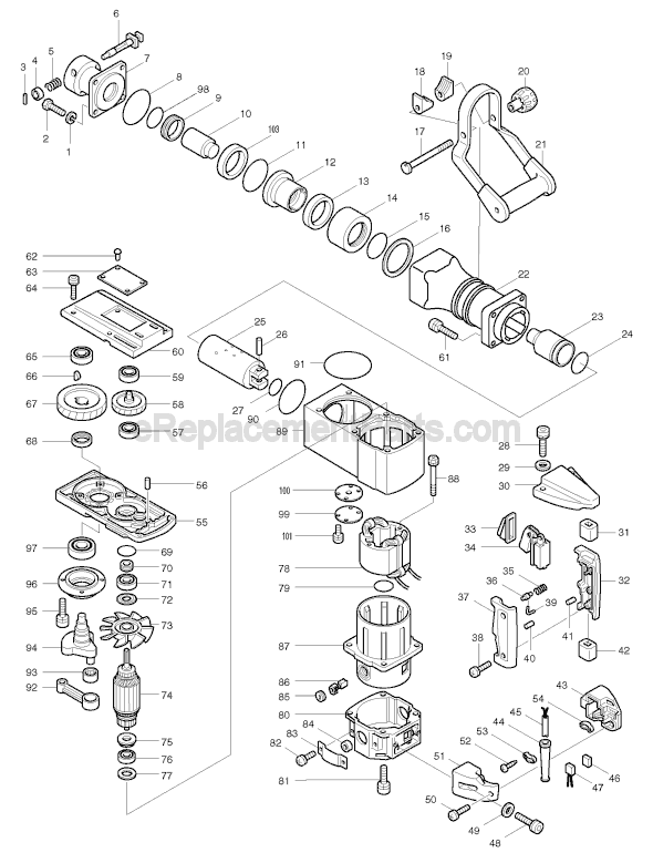 Page A Diagram and Parts List for  Makita