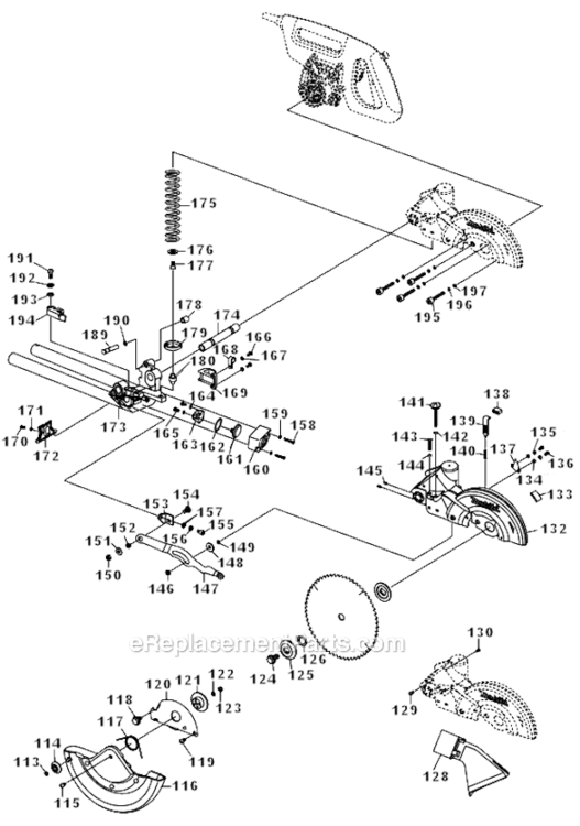 Page B Diagram and Parts List for  Makita Miter Saw