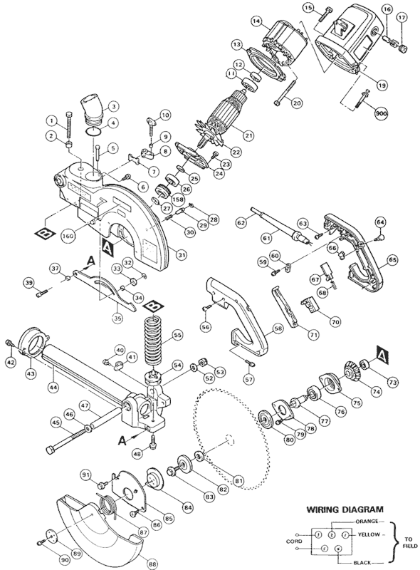 Page A Diagram and Parts List for  Makita
