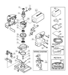 Page 1 Diagram and Parts List for  Makita Sander