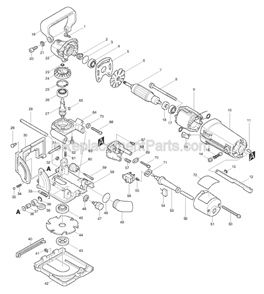 Page A Diagram and Parts List for  Makita