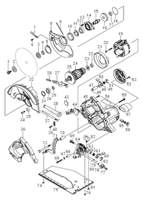 Page A Diagram and Parts List for  Makita Circular Saw