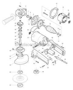 Part Location Diagram of 224378-9 Makita Inner Flange