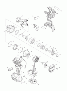 Page 1 Diagram and Parts List for  Makita Drill