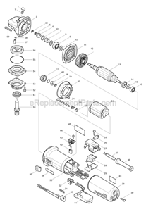 Page A Diagram and Parts List for  Makita Angle Grinder