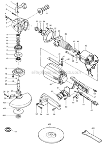 Part Location Diagram of 224512-1 Makita Lock Nut 5/8-45