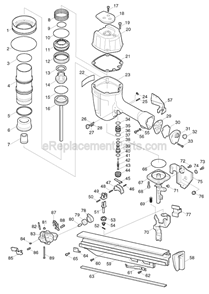 Page A Diagram and Parts List for  Makita Nailer