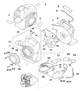 Page A Diagram and Parts List for  Makita Leaf Blower / Vacuum