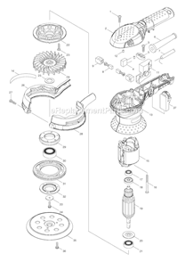Page A Diagram and Parts List for  Makita Sander Polisher